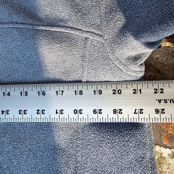 Cabelas Sherpa Fleece Jacket Gray & Blue Lined Full Zip Jacket Barn Coat, Large - Picture 11 of 11